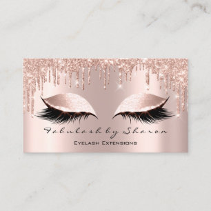Makeup Artist Eyes Lashes Glitzer Tropfen Rose Spa Visitenkarte