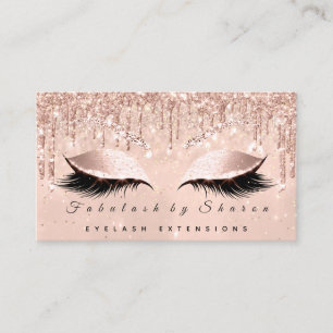 Makeup Artist Eyes Lashes Glitzer Tropfen Rose Spa Visitenkarte