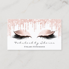 Makeup Artist Eyes Lashes Glitzer Tropfen Rose Wei Visitenkarte