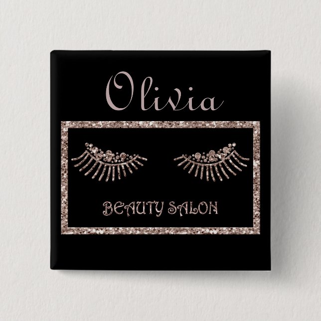 Makeup Artist Eyes Lashes Glitzer Tropfen Spark Be Button (Vorderseite)