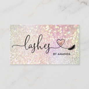 Makeup Artist Eyes Lashes Rosa Glitzer Visitenkarte