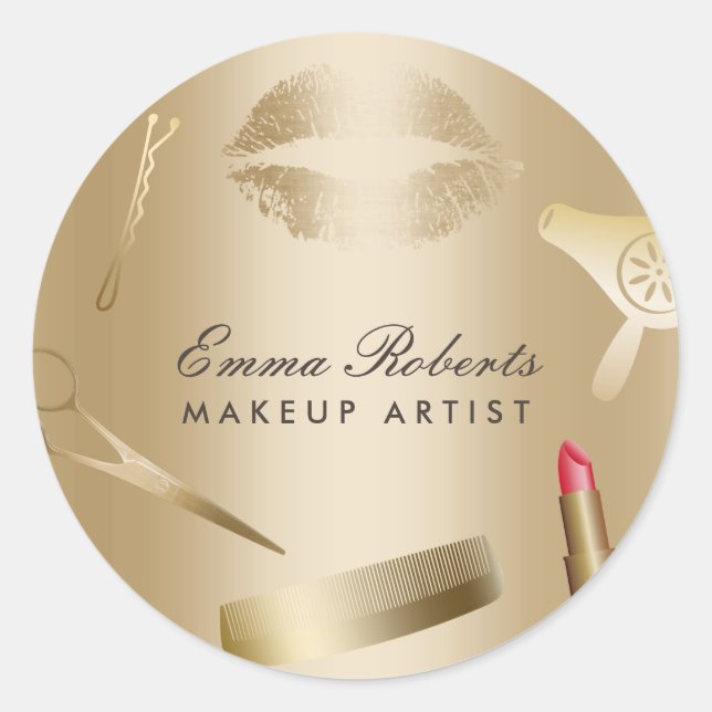 Makeup Artist Fairstylistin Giro del Malcantone Runder Aufkleber (Vorderseite)