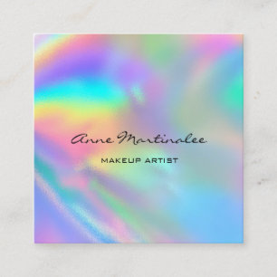 Makeup Artist farbenfrohe holografische Galerie Quadratische Visitenkarte