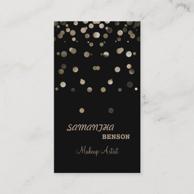 Makeup Artist Fashion Glow Glitzer Sparkle Gold Visitenkarte (Vorderseite)