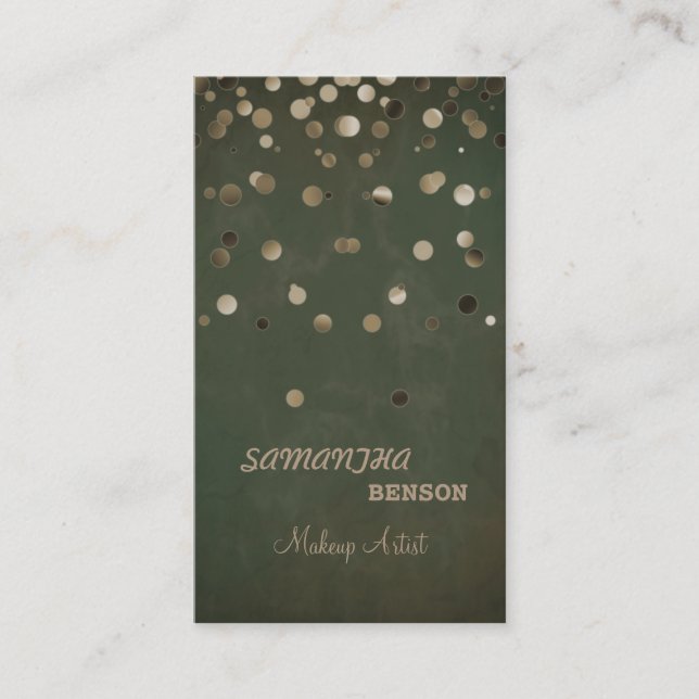 Makeup Artist Fashion Glow Glitzer Sparkle Gold Visitenkarte (Vorderseite)