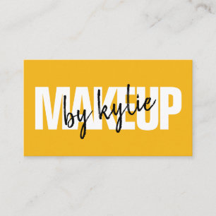 Makeup artist fett signiert fett gelb visitenkarte