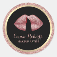 Makeup Artist Finger on Lips Rose Gold Salon