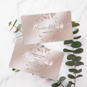 Makeup Artist Floral Lash Event Planner Rose Gold Visitenkarte