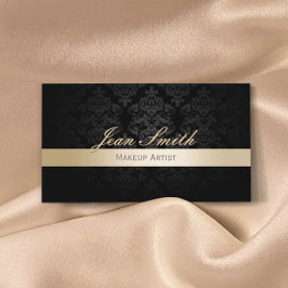 Makeup Artist Friseur Salon Gold gestreift schwarz Visitenkarte