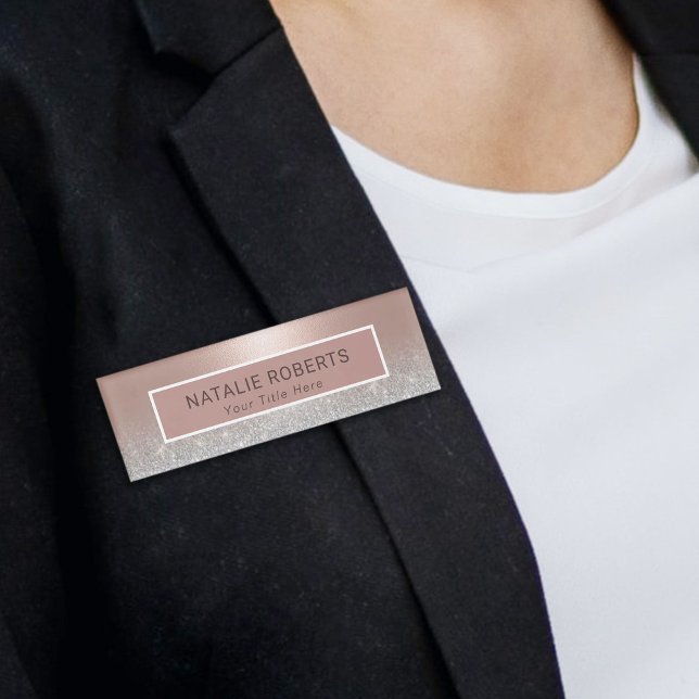 Makeup Artist Friseur Salon Moderne Blush Rose Gol Namenschild (Von Creator hochgeladen)