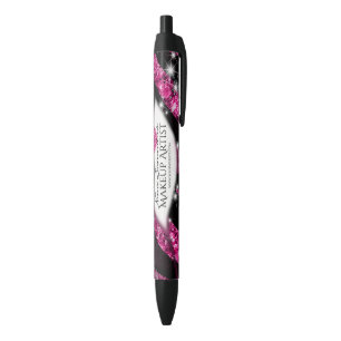 Makeup Artist Glam Pink Glitzer Lips Zebra Print Kugelschreiber