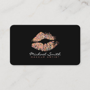 Makeup Artist Glitter Multicolor Lippen #7 Visitenkarte