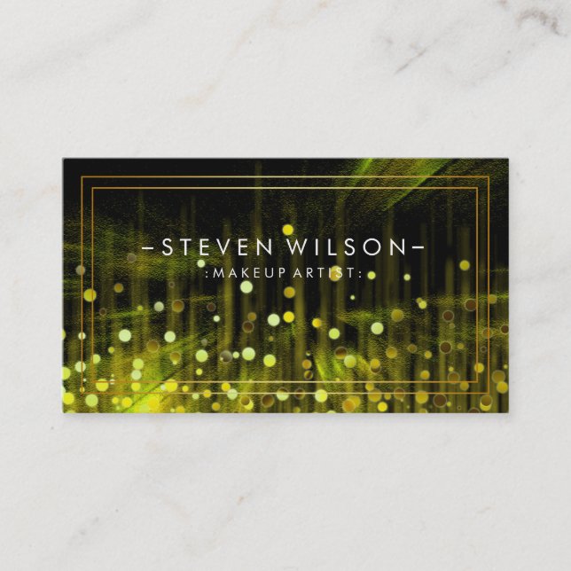 Makeup Artist Glow Glitzer Sparkle Modernes Radium Visitenkarte (Vorderseite)