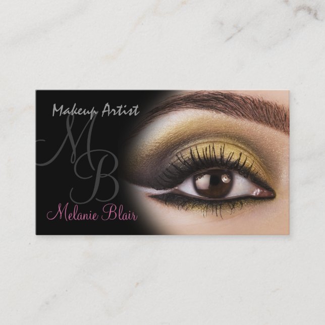 Makeup Artist Gold Eye Business Card Visitenkarte (Vorderseite)
