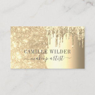 Makeup Artist Gold Glitzer Tropfen Visitenkarte