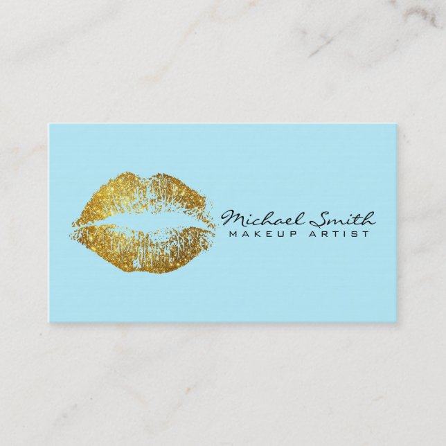 Makeup Artist Gold Lips #5 Visitenkarte (Vorderseite)