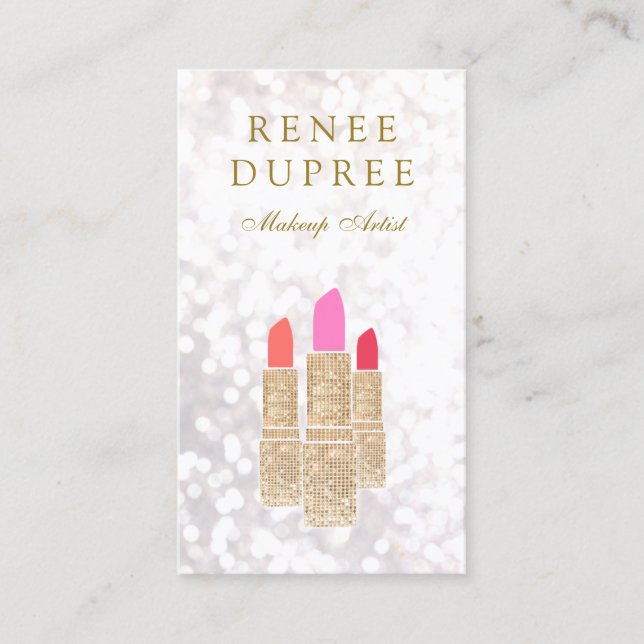Makeup Artist Gold Lipstick 10 Punch Loyalität Treuekarte (Vorderseite)