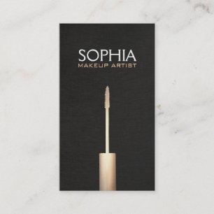 Makeup Artist Gold Mascara Logo Imitate Black Line Visitenkarte