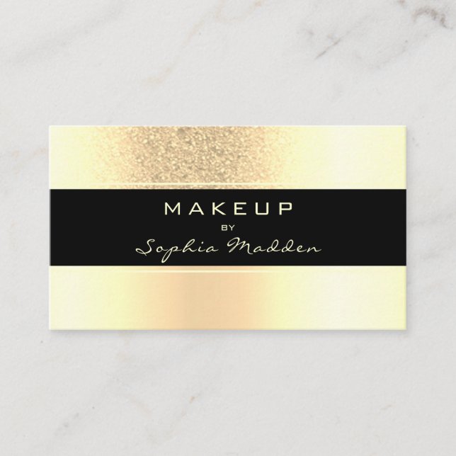 Makeup Artist Gold Ombre Trendy Glitzer Visitenkarte (Vorderseite)