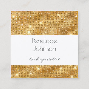 Makeup Artist Gold Sparkle Glam Quadratische Visitenkarte