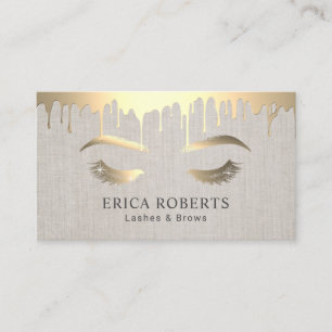 Makeup Artist Gold Tropfen Lashes Salon Visitenkarte