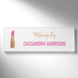 Makeup Artist Goldene Folge Wasserfarben Schönheit Namenschild