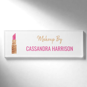 Makeup Artist Goldene Folge Wasserfarben Schönheit Namenschild