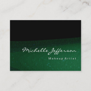 Makeup Artist Green Black Chubby Business Card Visitenkarte