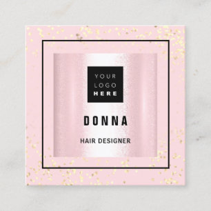 Makeup ARTIST Haair Beauty Pink Logo QR CODE Quadratische Visitenkarte