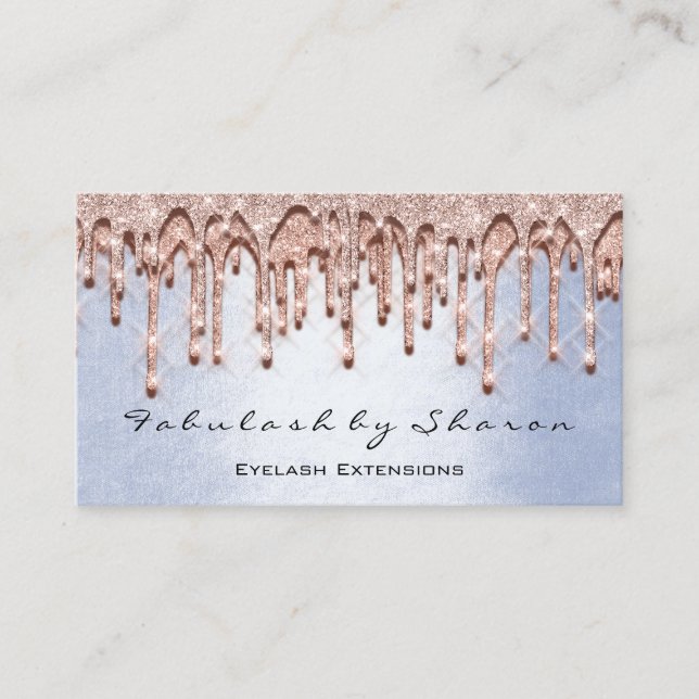 Makeup Artist Hair 3D Effect Tropfen Rose BLUE Visitenkarte (Vorderseite)