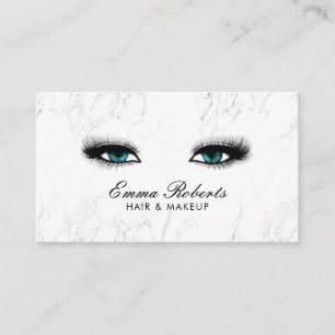 Makeup Artist Hair Salon Blue Eyes Morden Marmor Visitenkarte