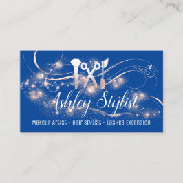 Makeup Artist Hair Salon Eyelash Royal Blue Rose Visitenkarte
