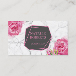 Makeup Artist Hair Salon Geometrisches florales Ma Visitenkarte