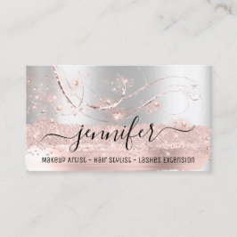 Makeup Artist Hair Salon Lash Extension Grau Visitenkarte