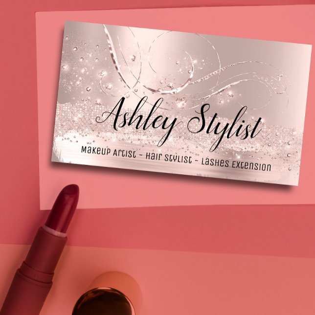 Makeup Artist Hair Salon Lash Extension Rose Visitenkarte (Von Creator hochgeladen)