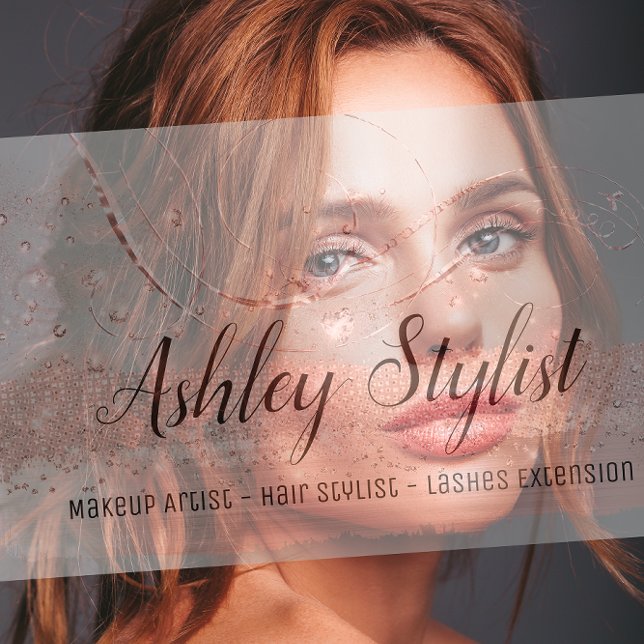 Makeup Artist Hair Salon Lash Extension Silver Visitenkarte (Makeup Artist Hair Salon Lash Extension Silver Business Card )