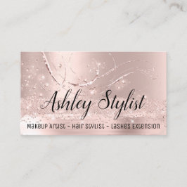 Makeup Artist Hair Salon Lash Extensions Rose Visitenkarte