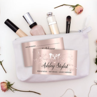 Makeup Artist Hair Salon Lash Logo Blogger Rose Visitenkarte