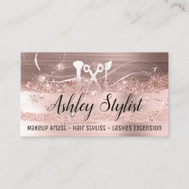Makeup Artist Hair Salon Lash Logo Eyelash Rose Visitenkarte