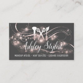 Makeup Artist Hair Salon Lash Scheren Schwarz Grau Visitenkarte