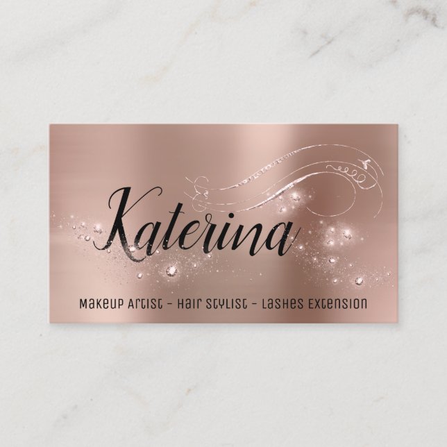 Makeup Artist Hair Salon Lashes Eventplaner Visitenkarte (Vorderseite)