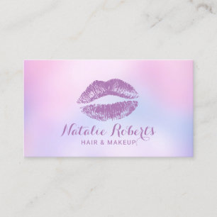 Makeup Artist Hair Salon Wasserfarbe Pink Ombre Visitenkarte