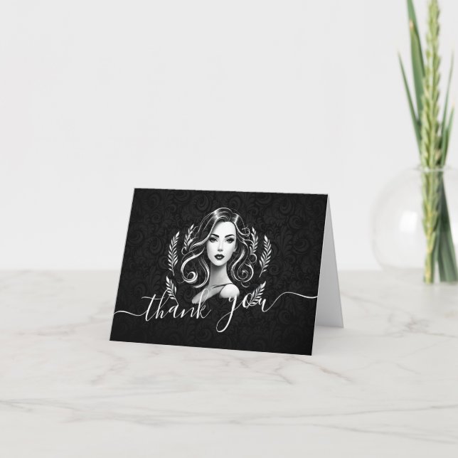 Makeup Artist Hair Stylist Beauty Salon Lash Brows Dankeskarte (Vorderseite)