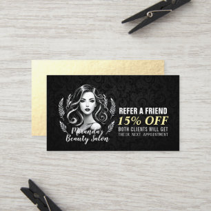 Makeup Artist Hair Stylist Beauty Salon Lash Brows Empfehlungskarte