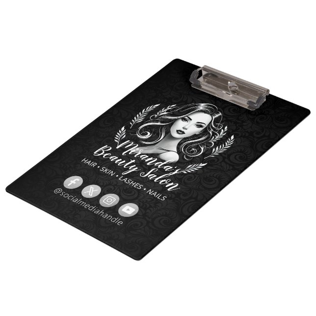 Makeup Artist Hair Stylist Beauty Salon Lash Brows Klemmbrett (Schrägansicht)