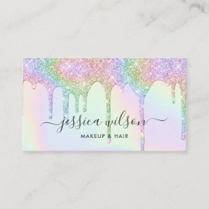 Makeup artist hair stylist chic holografische Trop Visitenkarte
