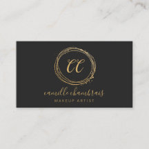 Makeup Artist Hair Stylist Gold Black Minimalistis