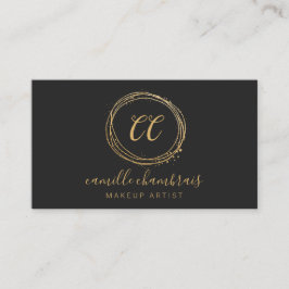 Makeup Artist Hair Stylist Gold Black Minimalistis Visitenkarte