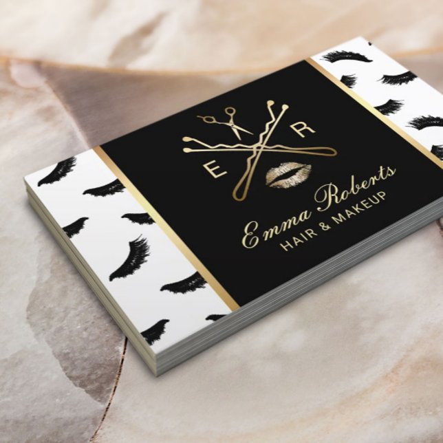 Makeup Artist Hair Stylist Lashes Drucksaal Visitenkarte (Von Creator hochgeladen)