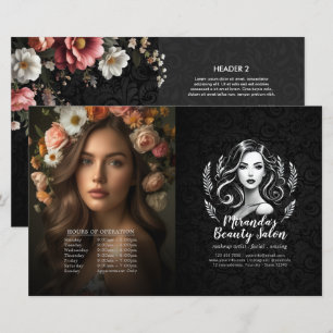 Makeup Artist Hair Stylist Menü Preis Bifold Flyer